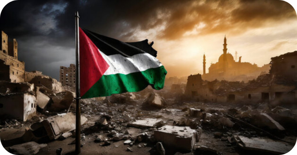             Palestine is burning again                          امن روٹھ گیافلسطینیوں کا خون پانی سے ارزاں