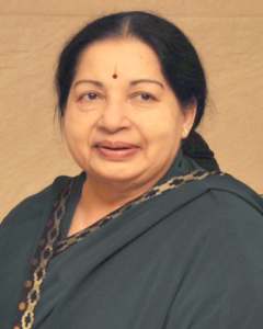 Chief Minister of Tamil Nado J. Jayalalithaa:چودہ سال سے زائد عرصہ تک 6 مرتبہ تامل ناڈو کی وزیر اعلیٰ کی حیثیت سے خدمات سر انجام دیں