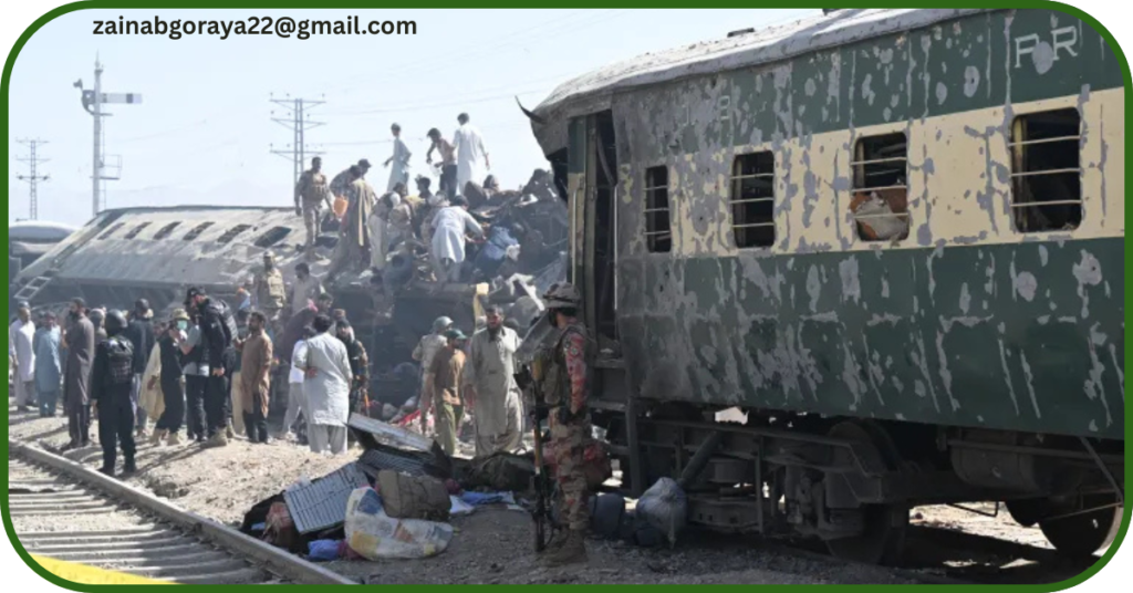 Suicide car bomb attack on train in Balochistan kills at least 24ٹرین پر خودکش کار بم حملے میں کم از کم 24 افراد ہلاک